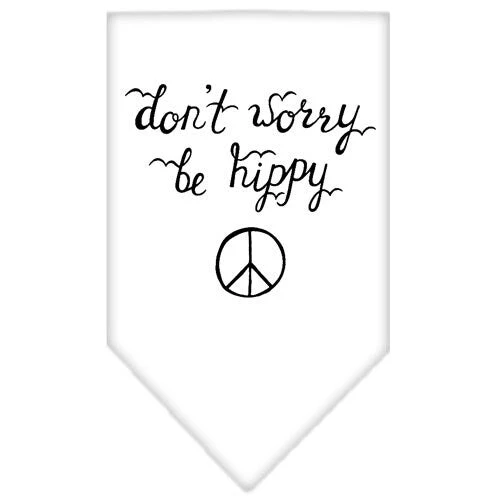 Pet and Dog Bandana Screen Printed, "Don't Worry, Be Hippy" - Image 8