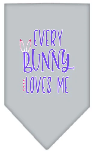 Pet and Dog Bandana Screen Printed, "Every Bunny Loves Me" - Image 2