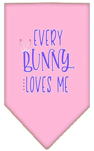 Pet and Dog Bandana Screen Printed, "Every Bunny Loves Me" - Image 3