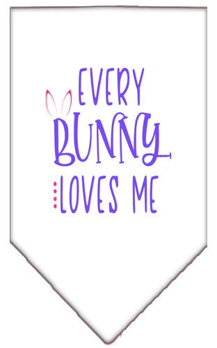 Pet and Dog Bandana Screen Printed, "Every Bunny Loves Me" - Image 6