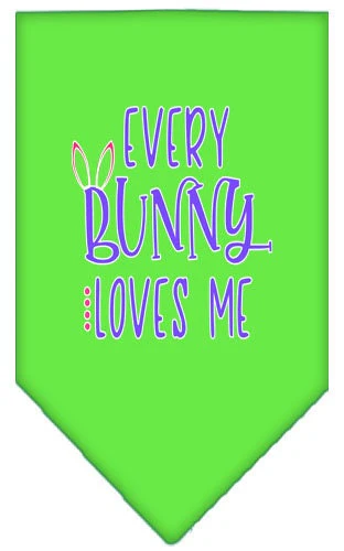 Pet and Dog Bandana Screen Printed, "Every Bunny Loves Me" - Image 8