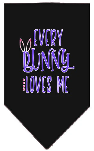 Pet and Dog Bandana Screen Printed, "Every Bunny Loves Me" - Image 9