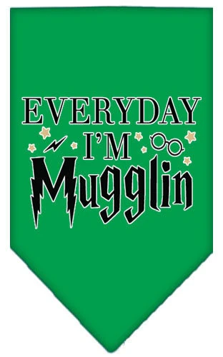 Pet and Dog Bandana Screen Printed, "Everyday I'm Mugglin" - Image 2