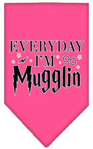 Pet and Dog Bandana Screen Printed, "Everyday I'm Mugglin" - Image 3