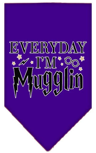 Pet and Dog Bandana Screen Printed, "Everyday I'm Mugglin" - Image 6