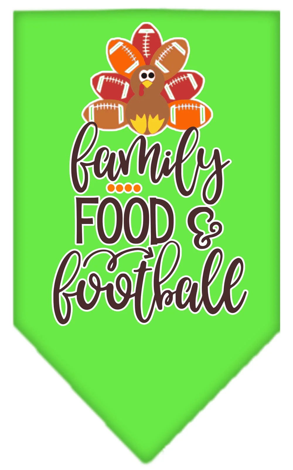 Pet and Dog Bandana Screen Printed, "Family, Food, & Football" - Image 10