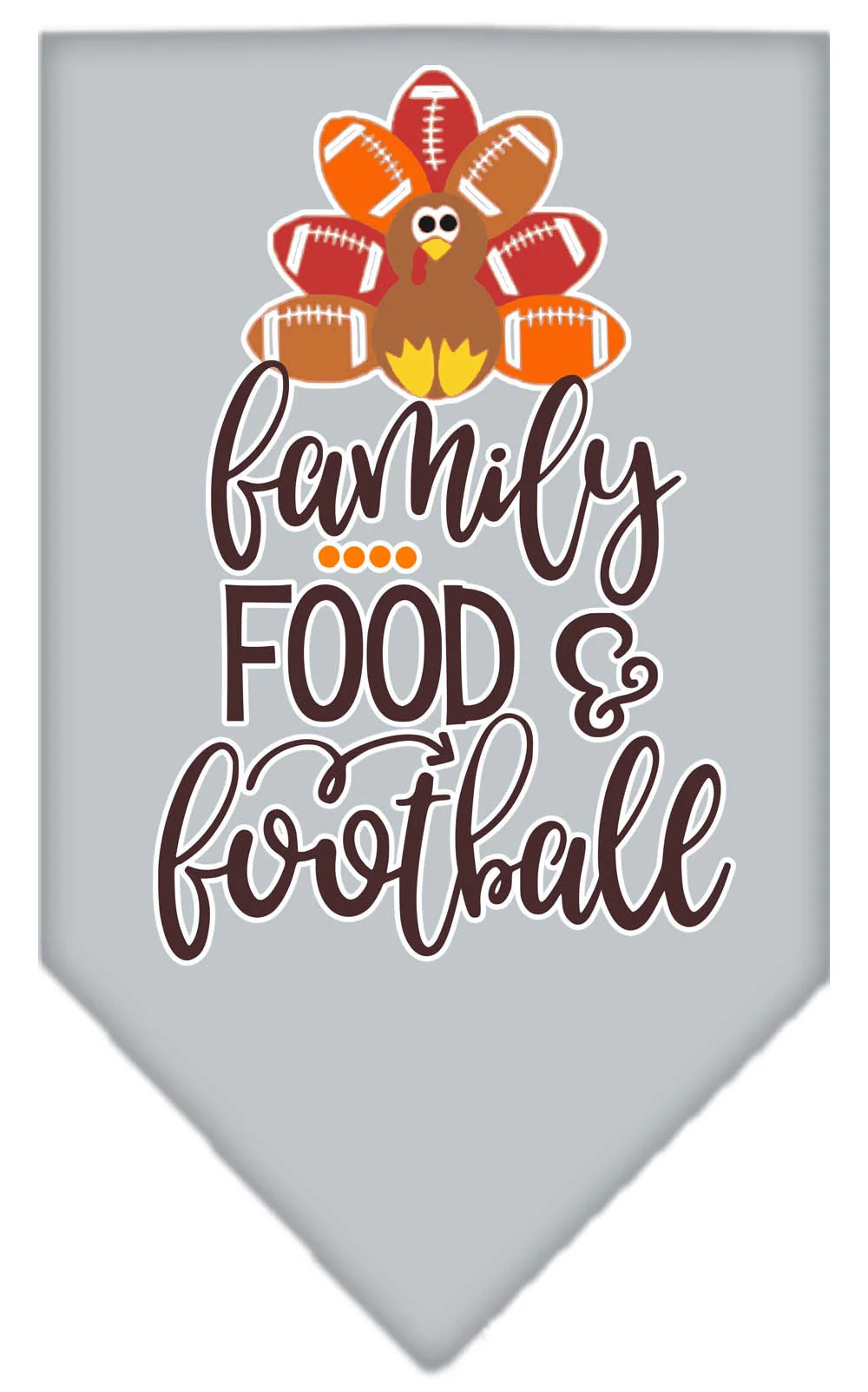 Pet and Dog Bandana Screen Printed, "Family, Food, & Football" - Image 2