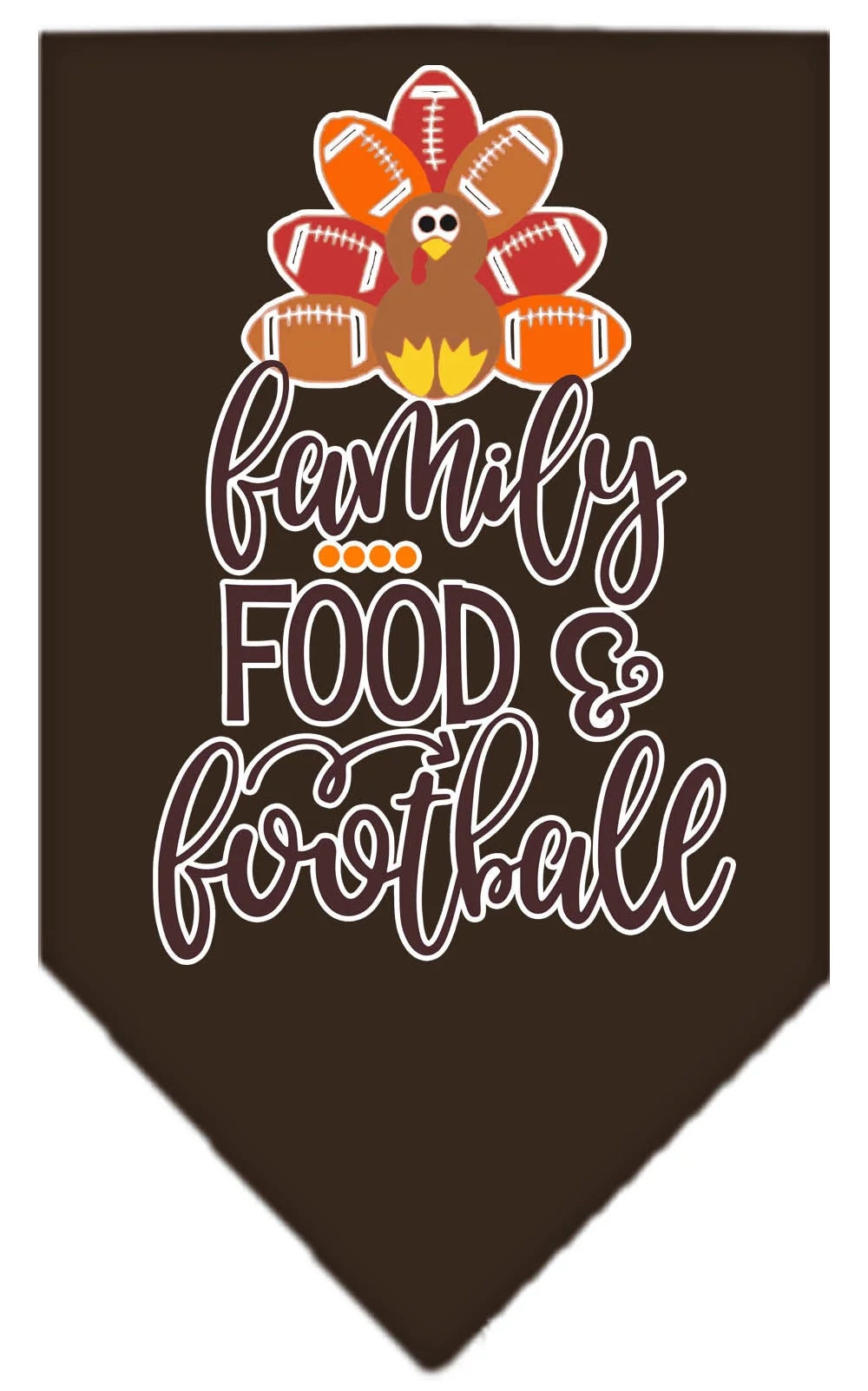 Pet and Dog Bandana Screen Printed, "Family, Food, & Football" - Image 3