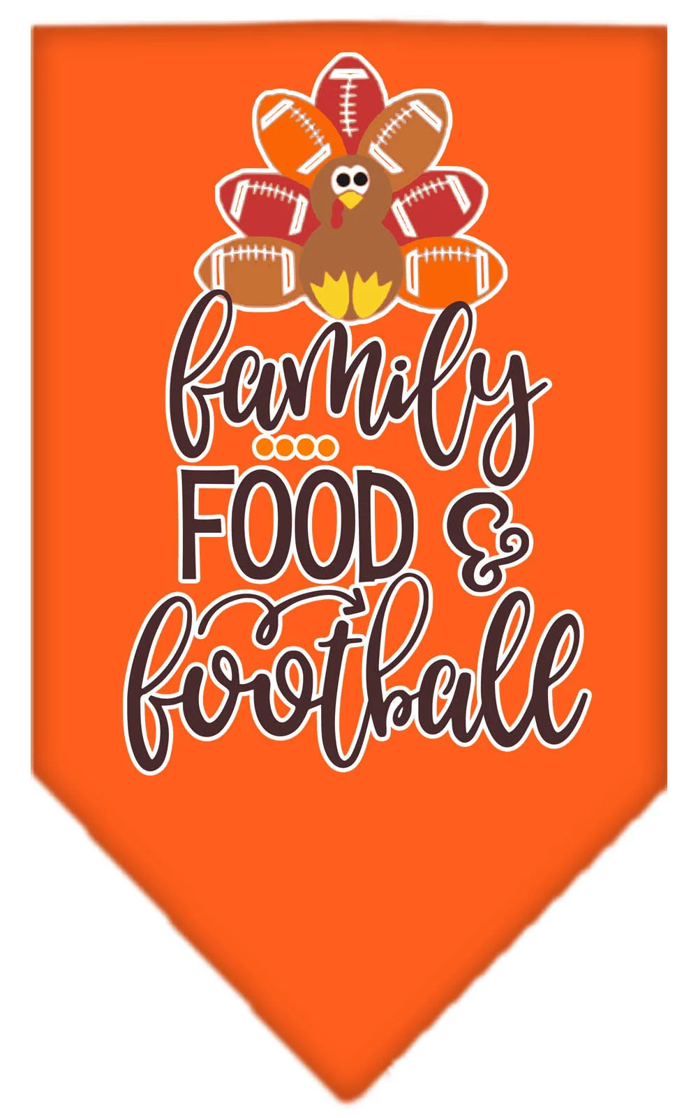 Pet and Dog Bandana Screen Printed, "Family, Food, & Football" - Image 4