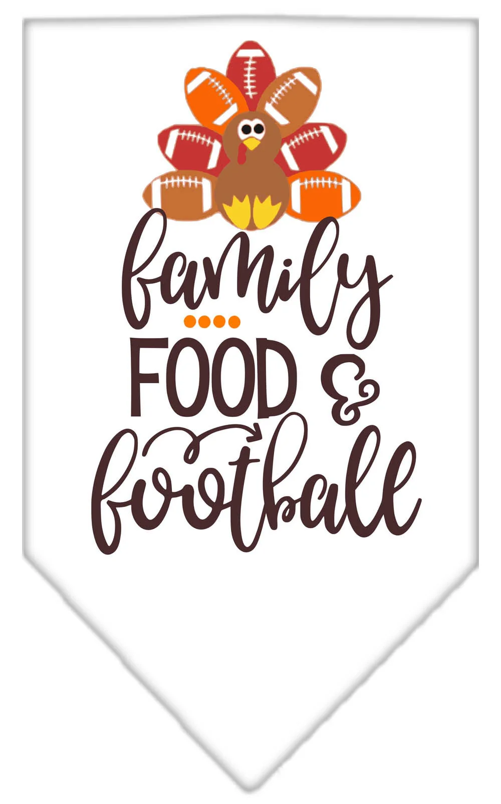 Pet and Dog Bandana Screen Printed, "Family, Food, & Football" - Image 5