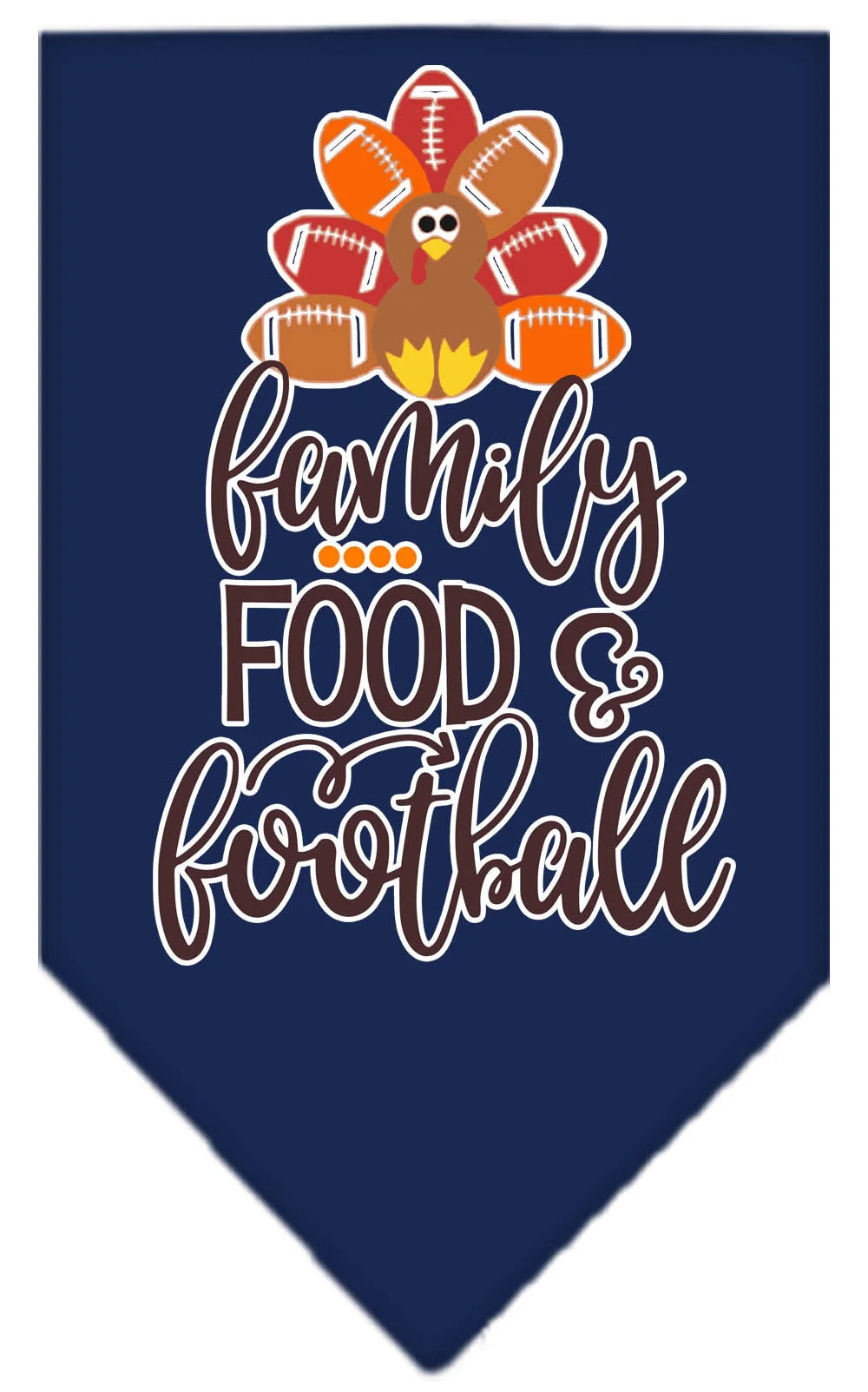 Pet and Dog Bandana Screen Printed, "Family, Food, & Football" - Image 7