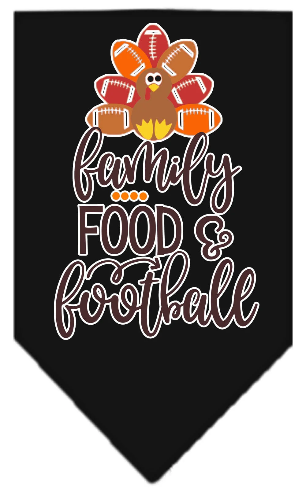 Pet and Dog Bandana Screen Printed, "Family, Food, & Football" - Image 8