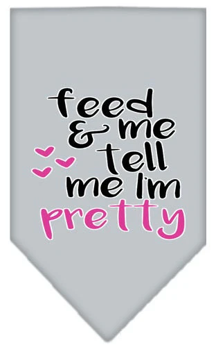 Pet and Dog Bandana Screen Printed, "Feed Me & Tell Me I'm Pretty" - Image 2