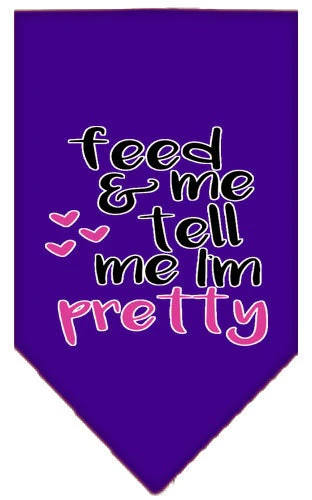 Pet and Dog Bandana Screen Printed, "Feed Me & Tell Me I'm Pretty" - Image 4