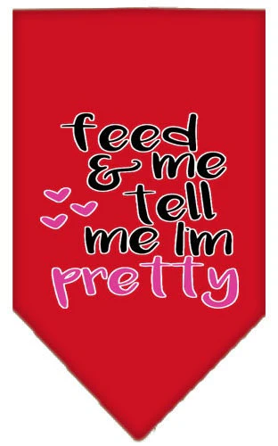 Pet and Dog Bandana Screen Printed, "Feed Me & Tell Me I'm Pretty" - Image 5