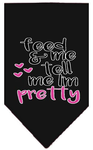 Pet and Dog Bandana Screen Printed, "Feed Me & Tell Me I'm Pretty" - Image 8