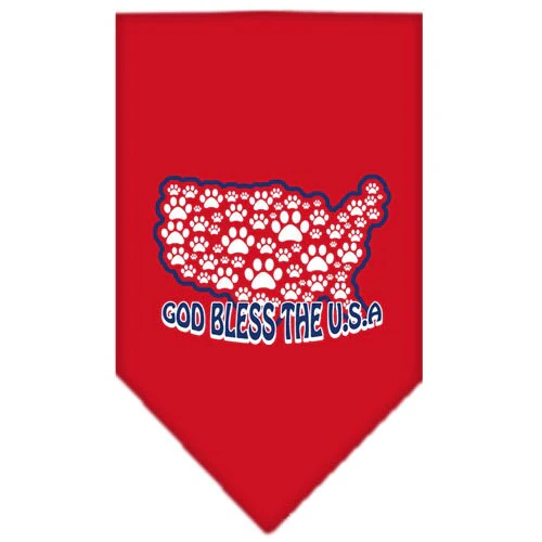 Pet and Dog Bandana Screen Printed, "God Bless The USA" - Image 2