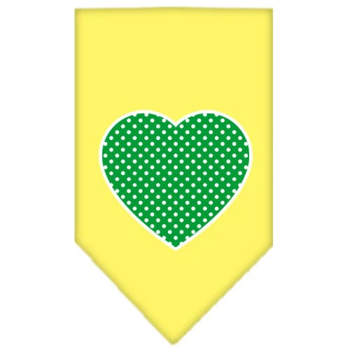 Pet and Dog Bandana Screen Printed, "Green Swiss Dot Heart" - Image 9