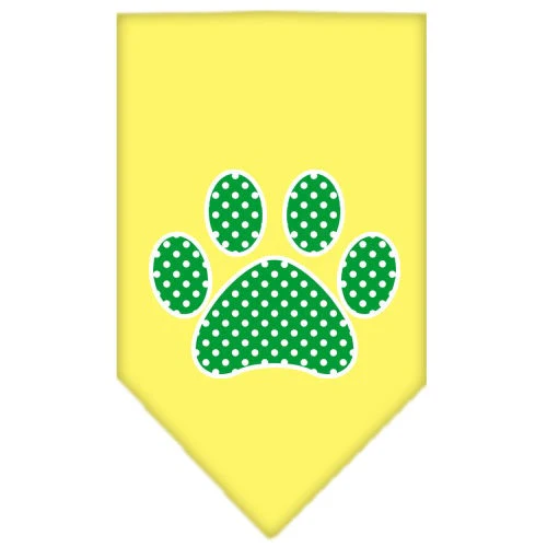 Pet and Dog Bandana Screen Printed, "Green Swiss Dot Paw" - Image 10