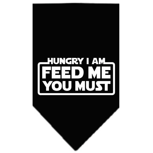 Pet and Dog Bandana Screen Printed, "Hungry I Am, Feed Me You Must" - Image 2