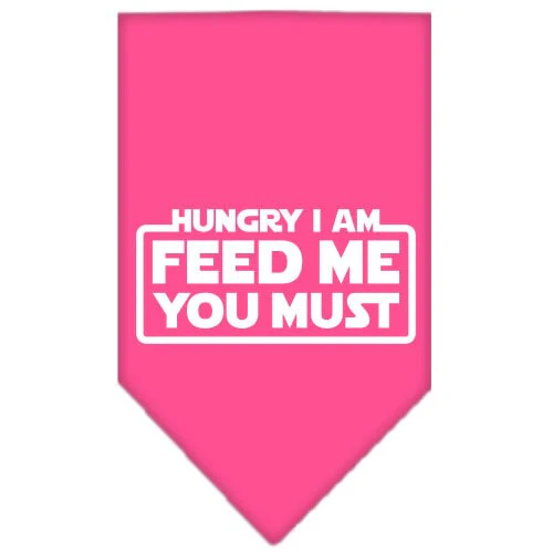 Pet and Dog Bandana Screen Printed, "Hungry I Am, Feed Me You Must" - Image 3