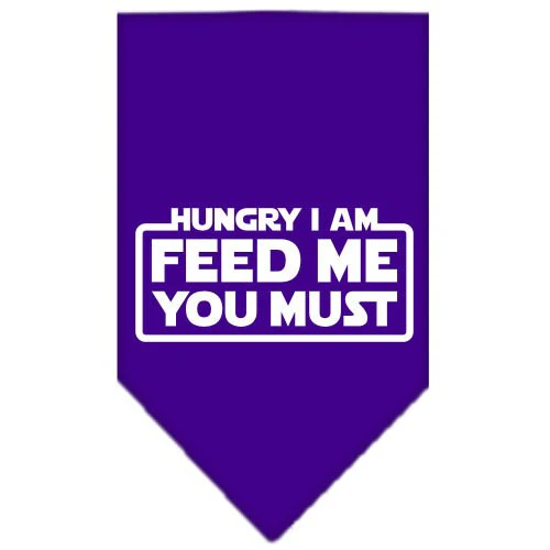 Pet and Dog Bandana Screen Printed, "Hungry I Am, Feed Me You Must" - Image 4