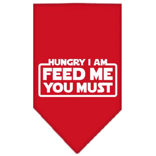 Pet and Dog Bandana Screen Printed, "Hungry I Am, Feed Me You Must" - Image 5