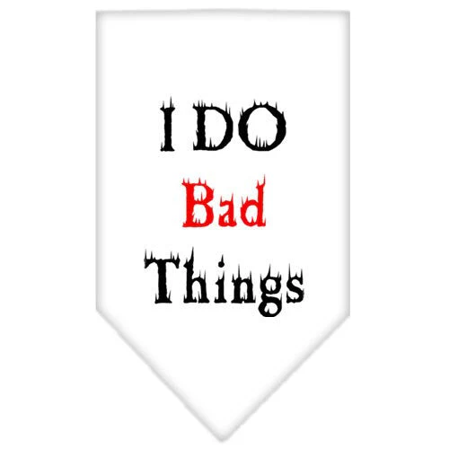 Pet and Dog Bandana Screen Printed, "I Do Bad Things" - Image 4