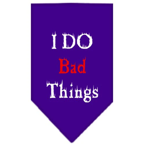 Pet and Dog Bandana Screen Printed, "I Do Bad Things" - Image 8
