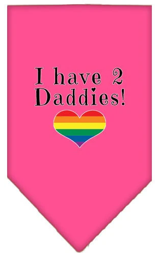 Pet and Dog Bandana Screen Printed, "I Have 2 Daddies" - Image 2