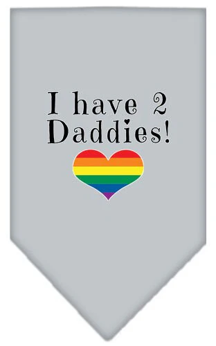 Pet and Dog Bandana Screen Printed, "I Have 2 Daddies" - Image 3