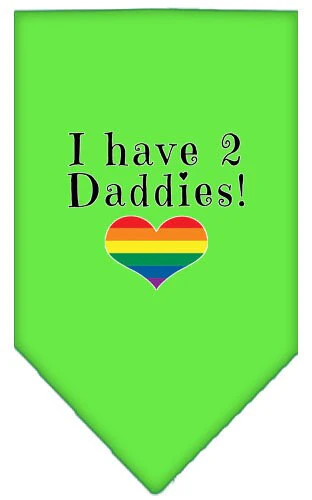 Pet and Dog Bandana Screen Printed, "I Have 2 Daddies" - Image 4