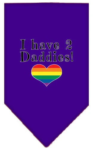Pet and Dog Bandana Screen Printed, "I Have 2 Daddies" - Image 5