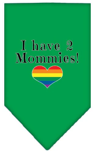 Pet and Dog Bandana Screen Printed, "I Have 2 Mommies" - Image 2