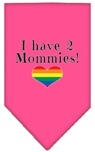 Pet and Dog Bandana Screen Printed, "I Have 2 Mommies" - Image 3