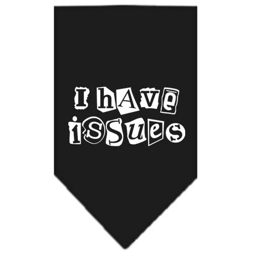 Pet and Dog Bandana Screen Printed, "I Have Issues" - Image 2