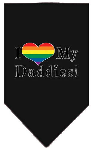 Pet and Dog Bandana Screen Printed, "I Heart My Daddies" - Image 2