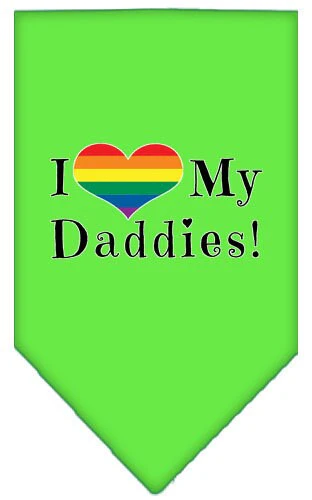 Pet and Dog Bandana Screen Printed, "I Heart My Daddies" - Image 3