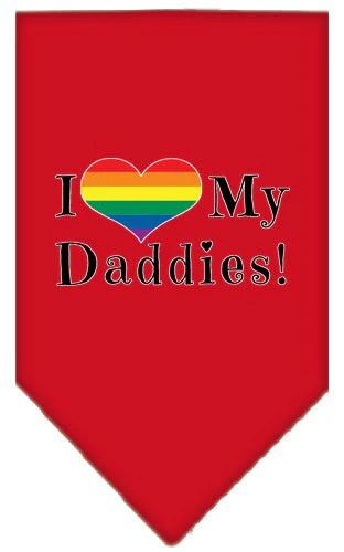 Pet and Dog Bandana Screen Printed, "I Heart My Daddies" - Image 6