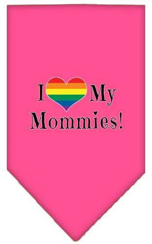 Pet and Dog Bandana Screen Printed, "I Heart My Mommies" - Image 3