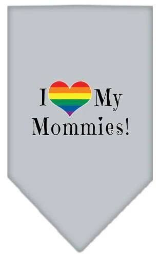 Pet and Dog Bandana Screen Printed, "I Heart My Mommies" - Image 4