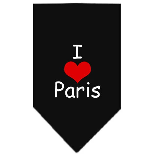 Pet and Dog Bandana Screen Printed, "I Love Paris" - Image 2