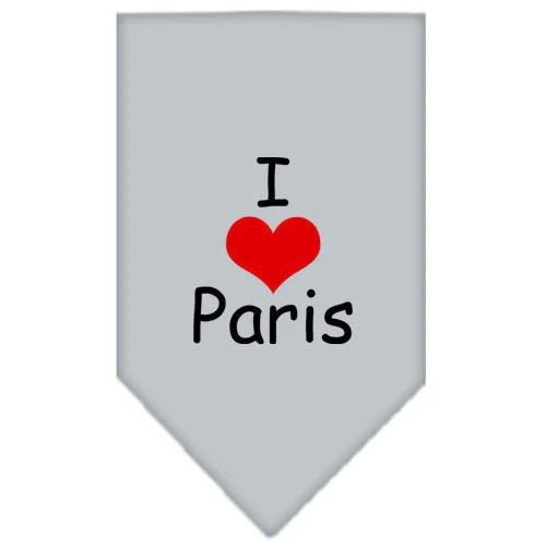 Pet and Dog Bandana Screen Printed, "I Love Paris" - Image 3