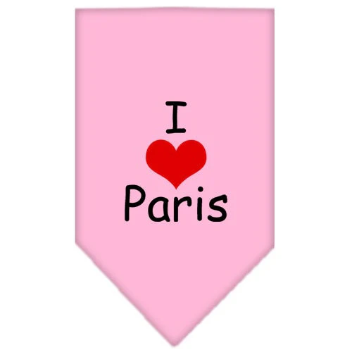 Pet and Dog Bandana Screen Printed, "I Love Paris" - Image 4