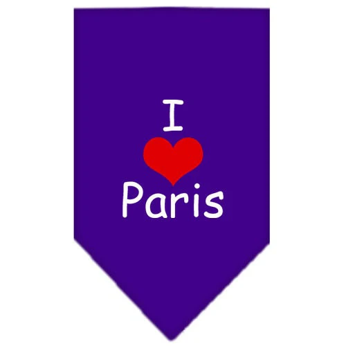 Pet and Dog Bandana Screen Printed, "I Love Paris" - Image 5