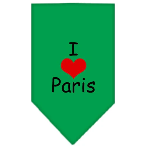 Pet and Dog Bandana Screen Printed, "I Love Paris" - Image 6