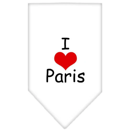 Pet and Dog Bandana Screen Printed, "I Love Paris" - Image 7