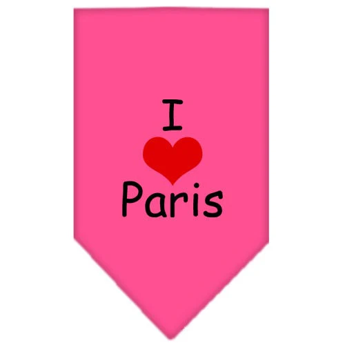 Pet and Dog Bandana Screen Printed, "I Love Paris" - Image 8