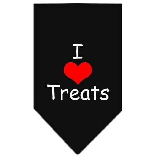 Pet and Dog Bandana Screen Printed, "I Love Treats" - Image 2