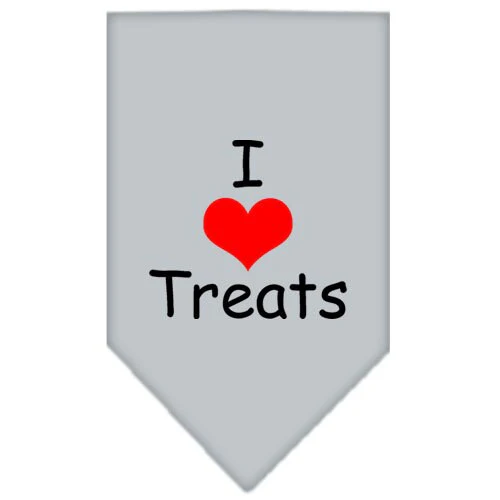 Pet and Dog Bandana Screen Printed, "I Love Treats" - Image 3